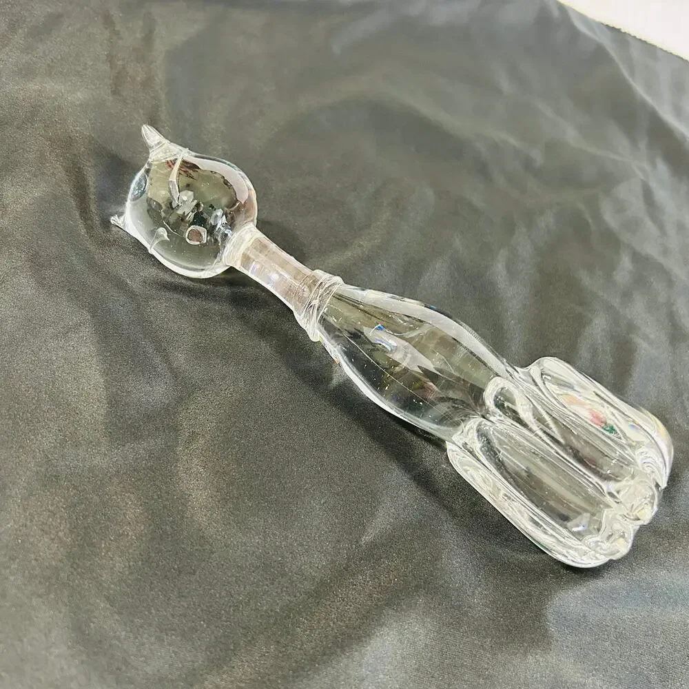 Cat Glass Art Figure MCM 7.5